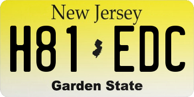 NJ license plate H81EDC