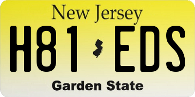 NJ license plate H81EDS