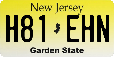 NJ license plate H81EHN