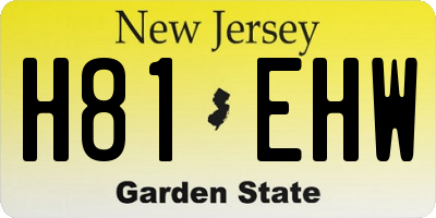 NJ license plate H81EHW
