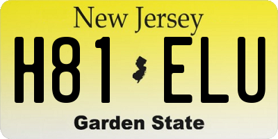 NJ license plate H81ELU