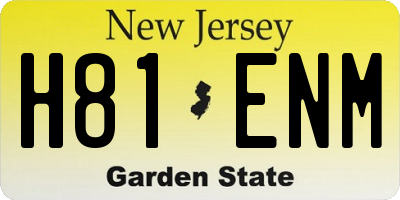 NJ license plate H81ENM