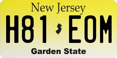NJ license plate H81EOM
