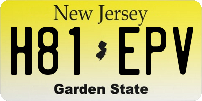 NJ license plate H81EPV