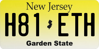 NJ license plate H81ETH