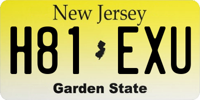 NJ license plate H81EXU