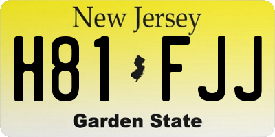 NJ license plate H81FJJ