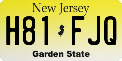 NJ license plate H81FJQ