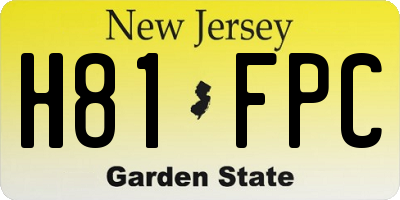 NJ license plate H81FPC