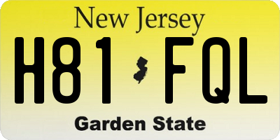 NJ license plate H81FQL