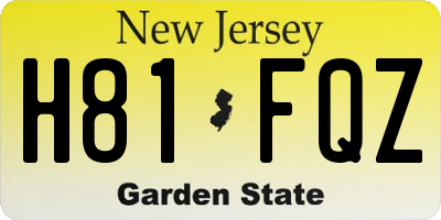NJ license plate H81FQZ