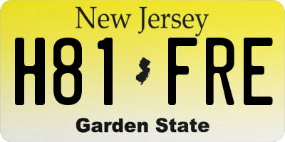 NJ license plate H81FRE