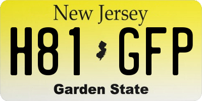 NJ license plate H81GFP