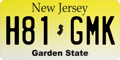 NJ license plate H81GMK
