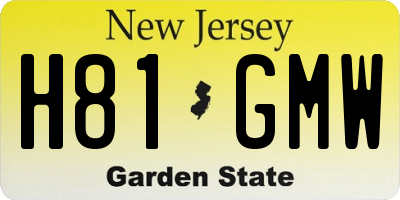 NJ license plate H81GMW