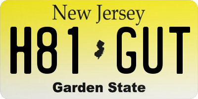 NJ license plate H81GUT