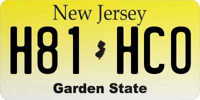 NJ license plate H81HCO