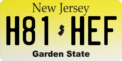 NJ license plate H81HEF