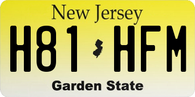 NJ license plate H81HFM