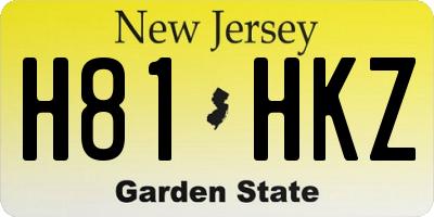 NJ license plate H81HKZ