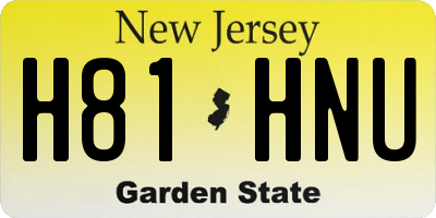 NJ license plate H81HNU
