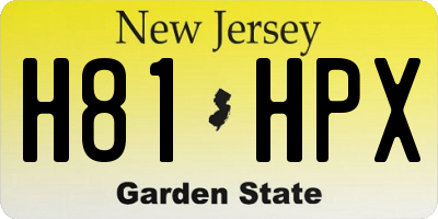 NJ license plate H81HPX