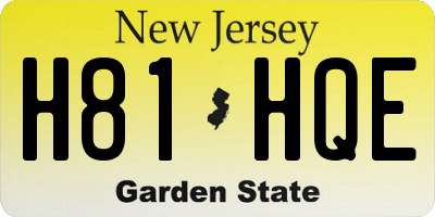 NJ license plate H81HQE