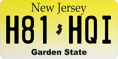 NJ license plate H81HQI