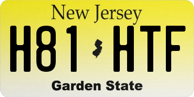 NJ license plate H81HTF