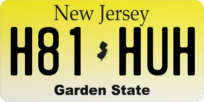 NJ license plate H81HUH
