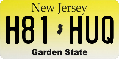 NJ license plate H81HUQ