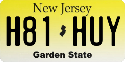 NJ license plate H81HUY