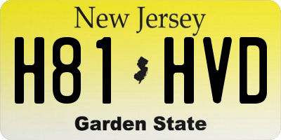 NJ license plate H81HVD