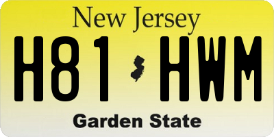 NJ license plate H81HWM