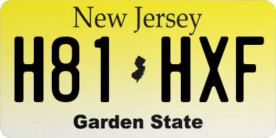 NJ license plate H81HXF