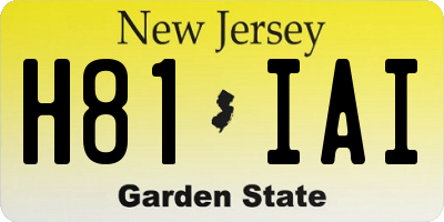 NJ license plate H81IAI