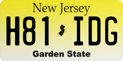 NJ license plate H81IDG