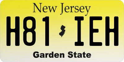 NJ license plate H81IEH