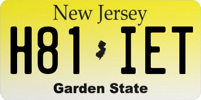 NJ license plate H81IET