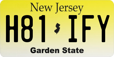 NJ license plate H81IFY