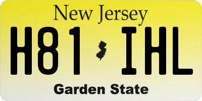 NJ license plate H81IHL