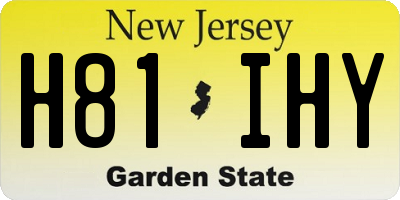 NJ license plate H81IHY