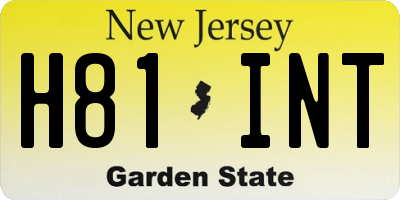 NJ license plate H81INT