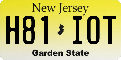 NJ license plate H81IOT