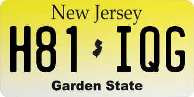 NJ license plate H81IQG