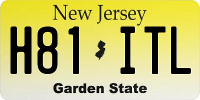NJ license plate H81ITL