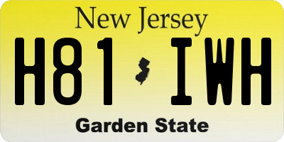 NJ license plate H81IWH