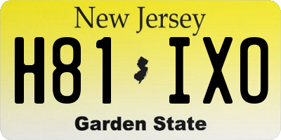 NJ license plate H81IXO