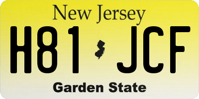 NJ license plate H81JCF