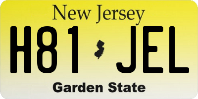 NJ license plate H81JEL